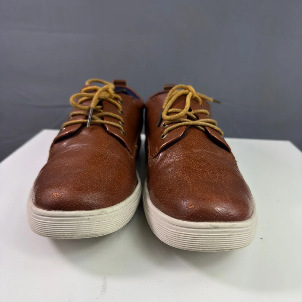 Ashford Hayes Dozer-Y Sneakers Mens 5 Brown Faux Leather Low Top Lace Up Shoes